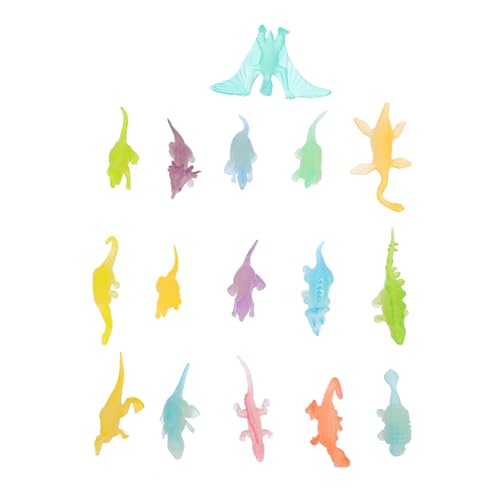 BESTonZON 16 Stück Simulation Leuchtender Dinosaurier Kinderspielzeug Mini Lernspielzeug Tiermodell Simulation Dinosaurier Dinosaurier Kleine Leuchtende Dinosaurier Spielzeuge Aus von BESTonZON