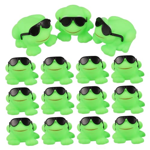 BESTonZON 16 Stück Teiliges Badespielzeug für Mini Frosch mit Sonnenbrille Schwimmendes Wasserspielzeug für Badewanne und Pool Spielspaß BESTonZON 16 Stück Teiliges Badespielzeug für Mini Frosch mit Sonnenbrille Schwimmendes Wasserspielzeug für Badewanne und Pool Spielspaß von BESTonZON