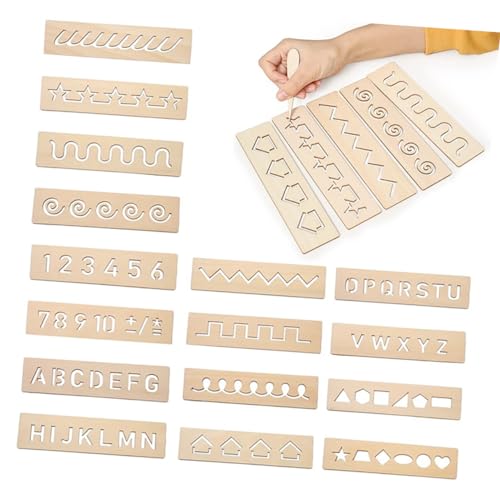 BESTonZON 16 Stück Teiliges Holz Lernspielzeug für Sichere Anwendung Glatte Oberfläche Inklusive Buchstaben und Zahlen Sowie Geometrische Formen Übungsbrett für Vorschulkinder zur BESTonZON 16 Stück Teiliges Holz Lernspielzeug für Sichere Anwendung Glatte Oberfläche Inklusive Buchstaben und Zahlen Sowie Geometrische Formen Übungsbrett für Vorschulkinder zur von BESTonZON