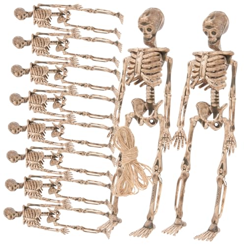 BESTonZON 16 Stück Teiliges Mini Skelett Dekorationsset Gruselige Halloween Deko mit Beweglichen Gelenken für Schaurige und Kreative Gestaltungsmöglichkeiten BESTonZON 16 Stück Teiliges Mini Skelett Dekorationsset Gruselige Halloween Deko mit Beweglichen Gelenken für Schaurige und Kreative Gestaltungsmöglichkeiten von BESTonZON
