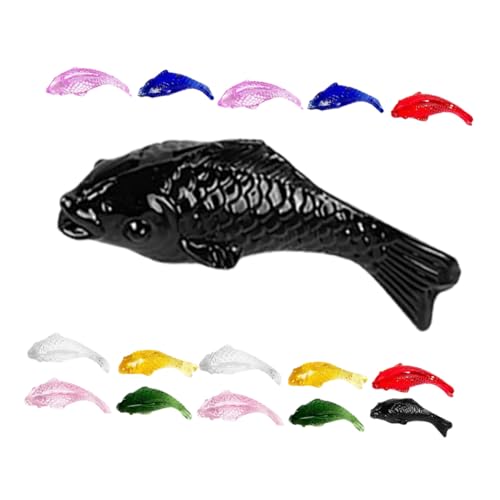 BESTonZON 16 Stück Teiliges Miniatur Kristallfische Farbenfrohe Glasfische Deko Realistische Mini Goldfisch Figuren für Mikro Landschaft Aquarium und Puppenhaus Vielseitige Wohn und von BESTonZON