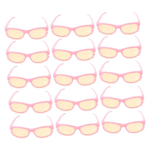 BESTonZON 16 Stück Teiliges Puppen Sonnenbrillen aus Bruchfestem Kunststoff Kreative Mini Puppenbrillen für DIY Bastelprojekte und Puppenkleidung Kleine Langlebige Accessoires von BESTonZON