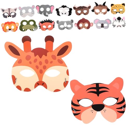 BESTonZON 16 Stück Teiliges Tiermasken aus Papier Atmungsaktive Kinderparty und Halloween Masken Realistische Dschungel und Wildtiere Hautfreundlich Langlebig für Kostüm und Cosplay BESTonZON 16 Stück Teiliges Tiermasken aus Papier Atmungsaktive Kinderparty und Halloween Masken Realistische Dschungel und Wildtiere Hautfreundlich Langlebig für Kostüm und Cosplay von BESTonZON