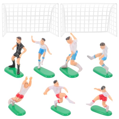 BESTonZON 16 Stücke Tortendeko Fussball Figuren Fu?Ball Kuchen Dekoration Miniatur Fussballspieler Jungen Tortenaufleger Geburtstagstorte für Schule Geburtstag Party Kuchendeko von BESTonZON