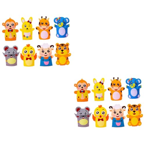 BESTonZON 16 Teiliges Handpuppen DIY Bastelset aus Kreatives Nähset mit Cartoon Motiven Sicheres Material für Selbermachen Fördert Fantasie und Feinmotorik Lernspielzeug von BESTonZON