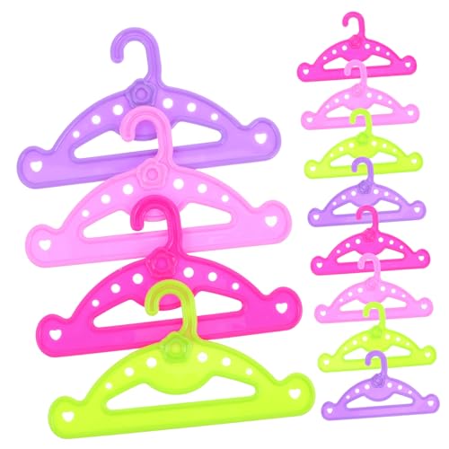 BESTonZON 16 Stücke Miniatur Puppe Kleidung Kleiderbügel Kunststoff Spielzeug Kleiderbügel Set Für Puppenhaus Mini Kleid up Rack von BESTonZON