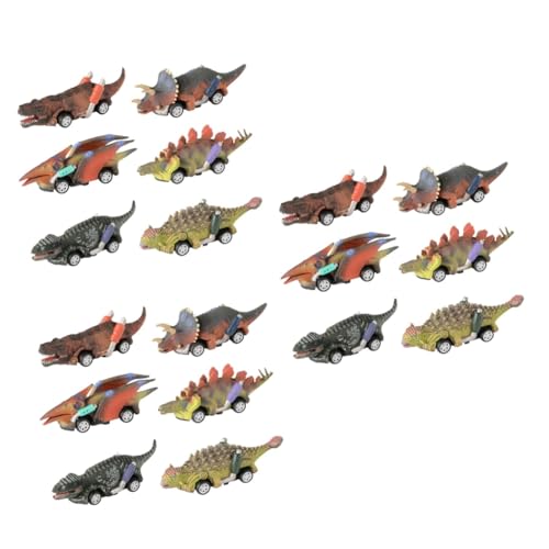 BESTonZON 18 STK Dinosaurier-Spielzeugauto hintere Autos früh Kinder puppenwagen kinderspielzeug Auto Jungs-Spielzeug Autos Spielzeug Rückzugsfahrzeuge mit Dinosauriermotiven Junge Spielzeug von BESTonZON