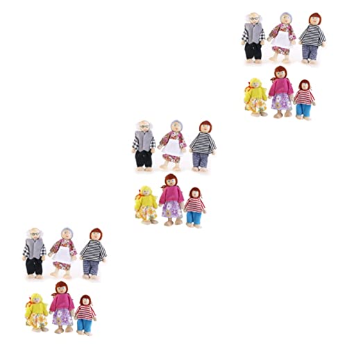 BESTonZON 18 STK Puppenspielzeug Holz Kleinkindspielzeug familienmenschen Figuren Figuren Geschenke für Kinder Spielzeuge Spielset Holz Puppenfamilie Puppen hölzern Marionette von BESTonZON