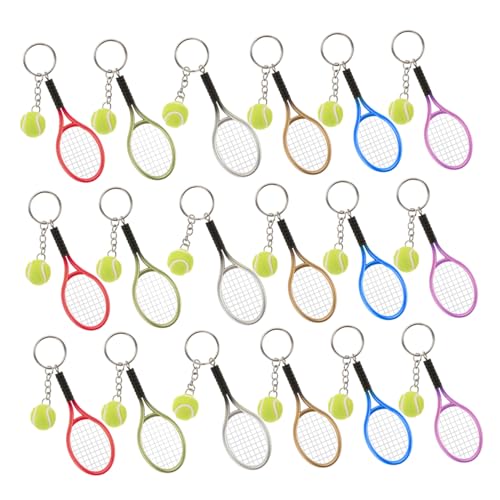 BESTonZON 18 Stück Buntes Tennis -Schlüsselbund Tennis -Schlüsselbundparty Gefälligkeiten Anhänger für den Autoschlüssel Women Accessoires Schlüsselring Tennisball -Anhänger Keyring von BESTonZON