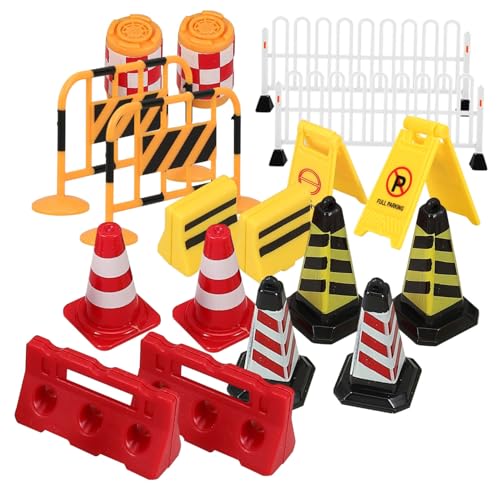 BESTonZON 18 Stück Mini Verkehrsschilder Set Teilig Realistische Straßenverkehrszeichen für Kreative Spielumgebungen für und Sandkastenspiele von BESTonZON