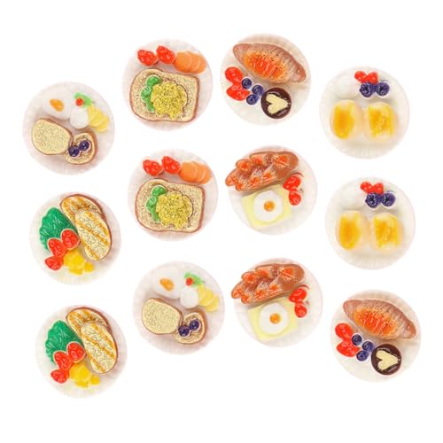 BESTonZON 18 Stück Teiliges Mini Snack Miniatur Essen Modell Puppenhaus Dekoration Leichtes Bruchsicheres Deko für Kreative und Sammlungen von BESTonZON