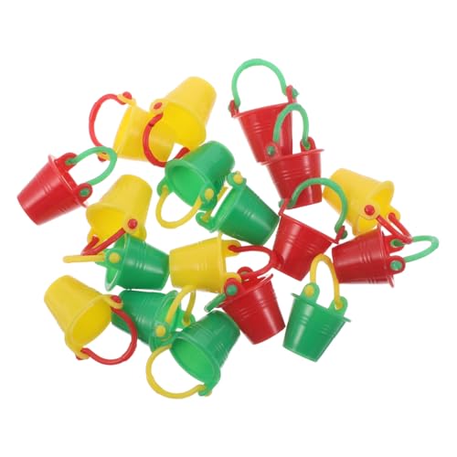 BESTonZON 18 Stück Teiliges Miniatur Eimer Bunte Kunststoff Sandkübel Miniatur Hausdekor Mini Garten Zubehör Puppenhaus Accessoires für Mikro-landschaften und Kreative Strand-spielfiguren von BESTonZON