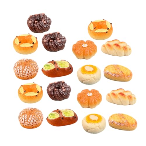 BESTonZON 18 Stück Teiliges Realistisches Kunstharz Brotmodell Dekorative Miniatur Bäckerei für Puppenhaus Fotorequisiten und Innendekoration BESTonZON 18 Stück Teiliges Realistisches Kunstharz Brotmodell Dekorative Miniatur Bäckerei für Puppenhaus Fotorequisiten und Innendekoration von BESTonZON