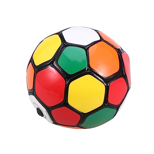 BESTonZON 1PC PVC Kinderfußball Aufblasbar Für Outdoor Aktivitäten Bunter Spielball Für Ideal Für Garten Park Und Strand Inkl Luftnadel Größe 2 von BESTonZON