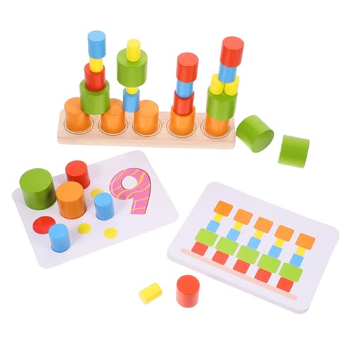 BESTonZON 1Satz Balance Stapelspielzeug Für Holzzylinder Stapelspielzeug Fördert Konzentration Und Motorische Fähigkeiten Für Kleinkinder Ab Jahr Für Frühkindliche von BESTonZON