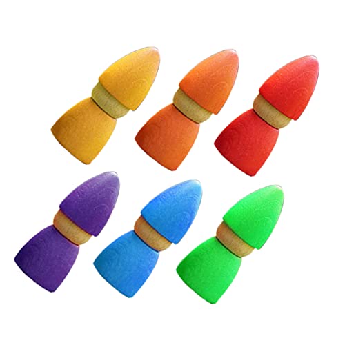 BESTonZON 1Satz Buntes Holzpuppenspielzeug Kreatives Lernspielzeug mit Regenbogenblöcken und Formenwahrnehmung für Entwicklung von Kreativität von BESTonZON