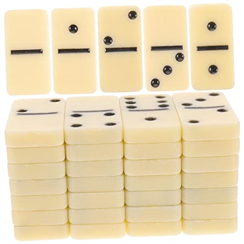 BESTonZON 1Satz Dominosteine Klassisches Brettspiel für Erwachsene für Familienfeiern und Partys Langlebiges Material Weiße Steine mit Schwarzen für Drinnen BESTonZON 1Satz Dominosteine Klassisches Brettspiel für Erwachsene für Familienfeiern und Partys Langlebiges Material Weiße Steine mit Schwarzen für Drinnen von BESTonZON
