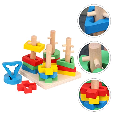 BESTonZON 1Satz Geometrische Stapelblöcke aus Holz für Kleinkinder Lernspielzeug Form und Farbverständnis Interaktives Sortierspiel für Eltern Junge Mädchen Beziehungen Monate BESTonZON 1Satz Geometrische Stapelblöcke aus Holz für Kleinkinder Lernspielzeug Form und Farbverständnis Interaktives Sortierspiel für Eltern Junge Mädchen Beziehungen Monate von BESTonZON