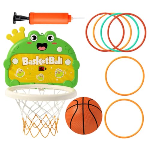 BESTonZON 1Satz Hängendes Basketballbrett Set Für Indoor Basketballspielzeug Mit Basketball Luftpumpe Und Haken Großer Basketballständer Für Zuhause Frosch Design von BESTonZON