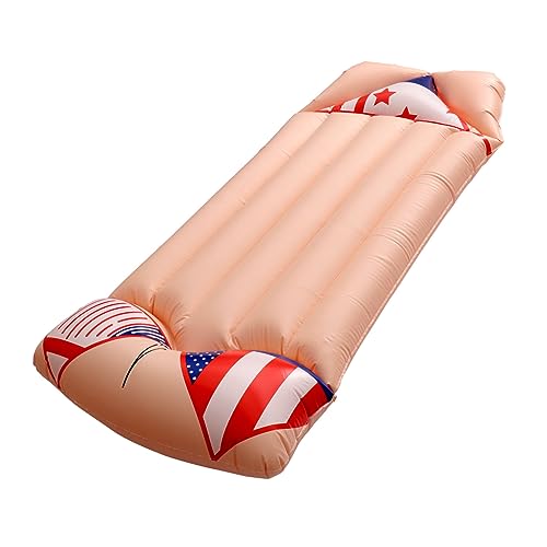 BESTonZON Aufblasbare Schwimmbett Schwimmmatte Wasser Aufblasbares Bett Rot Schwimmpad Leicht von BESTonZON
