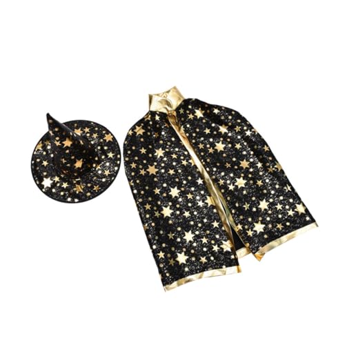 BESTonZON 1Stk Fünf-Sterne-Umhang für Kostüm Umhang Kap Halloween umhang Halloween Costume umhang Halloween Umhang mit Bühnendekoration Halloween Fünf-Sterne-Umhang Stoff Black von BESTonZON