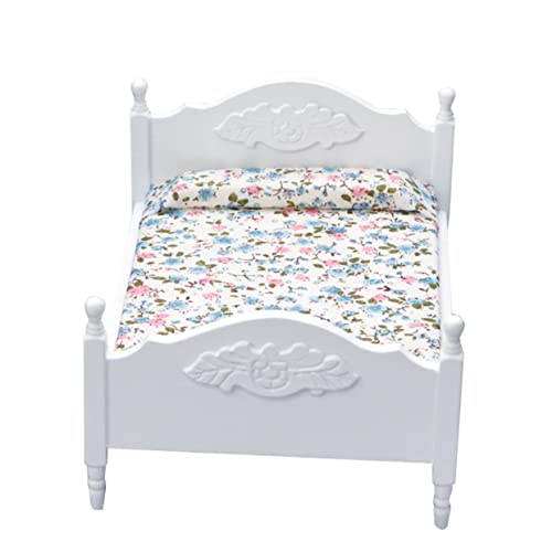 BESTonZON 1Stk Mini-Doppelbett Puppenhaus Häuser Puppenbett Miniatur klein babybett Kinderbett Dollhouse Furniture Möbelmodell Mini-Hausverzierung Bettmodell hölzern Weiß BESTonZON 1Stk Mini-Doppelbett Puppenhaus Häuser Puppenbett Miniatur klein babybett Kinderbett Dollhouse Furniture Möbelmodell Mini-Hausverzierung Bettmodell hölzern Weiß von BESTonZON