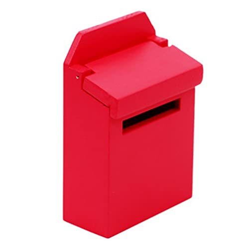 BESTonZON Mini- -briefkasten Rot Aus Holz Miniatur-Spielzeug Miniatur-möbel Elegantes Für Jungen- Und Mädchenzimmer von BESTonZON