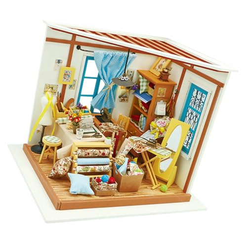 BESTonZON 1Stk Miniatur-Hausmodell-Geschenk Miniatur-Puppenhaus aus Holz handgefertigtes Montage-heimwerkerhaus Spielzeuge Spielset aus Holz hölzernes Miniaturhausmodell gebaut Puzzle von BESTonZON