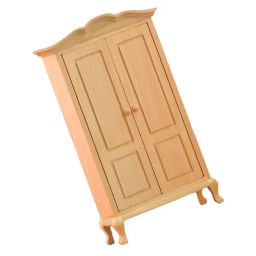 BESTonZON 1stk Kleider Schrank Modell Mini-szenendekor 1:12 Schrankdekor Minischrank Mini- -kleiderschrank- Mini-garderobenmodelle Miniaturmöbelmodelle Hölzern von BESTonZON