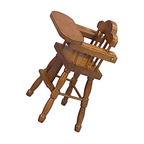 BESTonZON Zubehör 1Stk Mini Kinder Esszimmers tuhl high Chair hochstühle 1 Puppenhauszubehör im Maßstab 12 Puppenstuhl für Babys Möbel Ornament Stuhl aus Holz selber Machen Mini-Hochstuhl von BESTonZON