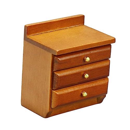 BESTonZON 1stk Mini-nachttisch Klein Miniatur Winzig Minikühlschrank Mini-Schrank Basteln Mini-schrankverzierung Puppenmöbel Holzschrank Handwerk Birke von BESTonZON