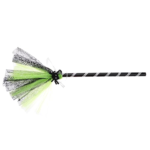 BESTonZON 1stk Zauberer Besen Partybesen Für Mädchen Halloween-Lichter Kostüm Für Mädchen Zwerge Dekoration Halloween Ornament Animiert Im Freien Cosplay Besenstiel Tassen Green Plastik von BESTonZON