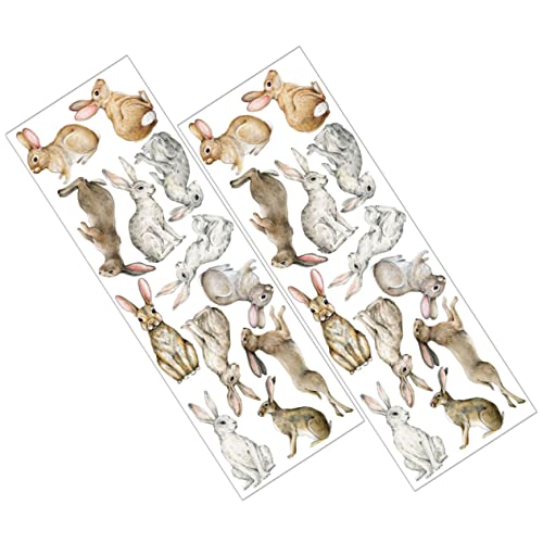 BESTonZON 2 Bögen Kaninchen Wandaufkleber Großer Wandaufkleber Wanddekoration Wandaufkleber Zarte Tapete Wandfliesenaufkleber Tapete Im Osterstil Selbstklebende Tapete Zum von BESTonZON