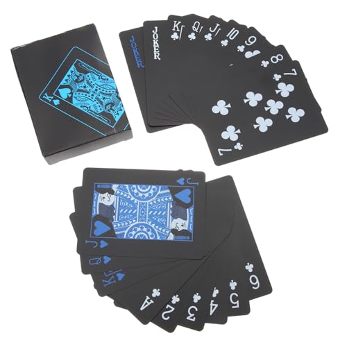 BESTonZON PVC-pokerkarten-Set 2 Stück Rechteckige Plastikkarten Für Tragbare Robuste Reisen Nach Hause von BESTonZON