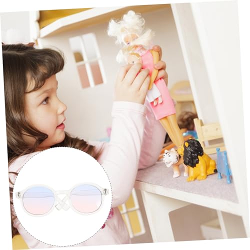 BESTonZON 2 Paare Mini Puppenbrillen aus Kunststoff Leichte Brillendeko für DIY Puppenfoto Requisiten Blau Farbverlauf Geeignet als Puppenzubehör und Fotoaccessoire von BESTonZON