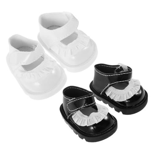 BESTonZON 2 Paare Mini Puppenschuhe mit Spitzen Puppe Schuhe Langlebige Miniatur Schuhe für Puppenkleidung und Mini Haus Dekoration Passend für Mädchen und Sammler BESTonZON 2 Paare Mini Puppenschuhe mit Spitzen Puppe Schuhe Langlebige Miniatur Schuhe für Puppenkleidung und Mini Haus Dekoration Passend für Mädchen und Sammler von BESTonZON