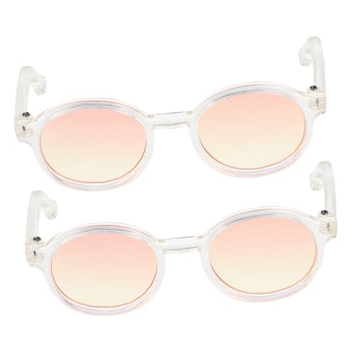 BESTonZON 2 Paare Mini Sonnenbrillen für Puppen aus Kunststoff DIY Zubehör Kleine Leichte Puppenbrille Puppen Sonnenbrille Cosplay und Bastelprojekte von BESTonZON