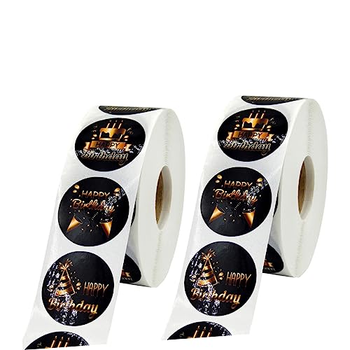BESTonZON Kartenetiketten-aufkleberrollen 500 Etiketten/Rolle „Happy Birthday“-Aufkleber Für Jungen Und Mädchen Erwachsene Schulveranstaltungen Partys von BESTonZON