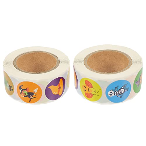 BESTonZON 2 Rollen Halloween-Aufkleber Halloween-geschenksiegeletiketten Verschlussaufkleber Für Geschenktüten Dekorativer Etikettenaufkleber Halloween-siegelaufkleber Halloween-partyzubehör von BESTonZON