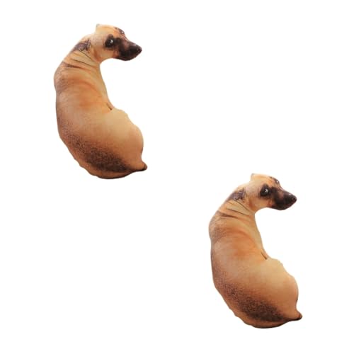 BESTonZON 2 STK Simulationshundekissen geformtes Plüschkissen tierkissen Throw Pillow Spielzeug Wurfskissen des Hundes 3D 3D-Hundekissen Golden Retriever Kopfkissen künstlicher Hund von BESTonZON