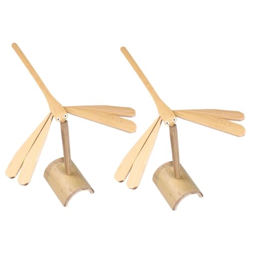 BESTonZON 2 STÜCK Bambus Balance Handgefertigte Libellen Modelle Pädagogisches Insektenspielzeug für Montessori Inspiriertes Lernspielzeug zur Motorischer Fähigkeiten von BESTonZON