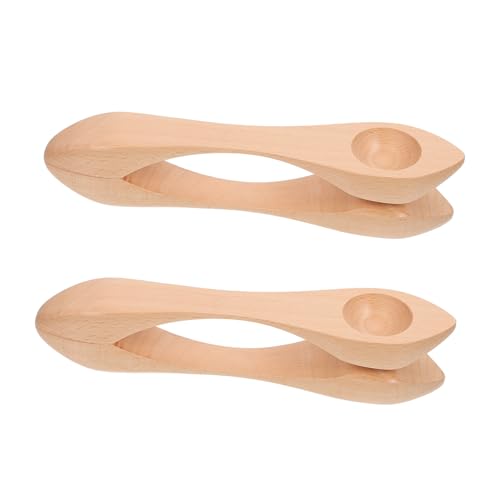 BESTonZON 2 STÜCK Holz Musiklöffel Schlaginstrument Percussion Instrument Kindergarten Bühnenperformance Leicht Handlich Robust Natürliche Textur von BESTonZON