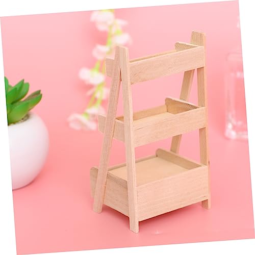 BESTonZON 2 STÜCK Miniatur Holz Blumenregal Puppenhaus Dekoration aus Holz Detailreiches Miniaturmöbel für Mini Gewächshaus und Puppenhaus Zubehör Kreative Wohnraumgestaltung von BESTonZON