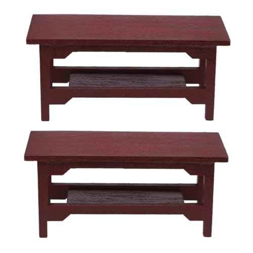 BESTonZON 2 STÜCK Teiliges Mini Haus Möbelset Kreative Holz Schreibtisch Deko für Miniaturhäuser DIY Möbel Accessoires für Schreibtisch und Bücherregal von BESTonZON