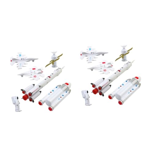 BESTonZON 2 Sätze 7Tlg Modell Spielzeug für Kinder kinderspielzeug weihnachtsbaumdeko spielsachen für Kinder Model Flugzeug Spielzeuge Desktop-Dekor Stock für Kinder Platz einstellen von BESTonZON