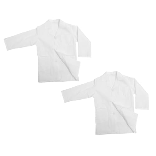 BESTonZON 2 Sätze Arztkittel Weißer Labormantel aus Leichtem Flexiblem Stoff Maschinenwaschbar für Rollenspiele Berufstag Halloween und Schulveranstaltungen Xs BESTonZON 2 Sätze Arztkittel Weißer Labormantel aus Leichtem Flexiblem Stoff Maschinenwaschbar für Rollenspiele Berufstag Halloween und Schulveranstaltungen Xs von BESTonZON