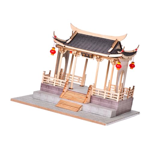 BESTonZON 2 Sätze Brücke Zusammengebautes Modell Brückenspielzeug Selber Machen Gebäudeschmuck Im Chinesischen Stil Helles Modell 3D-Architektur-Puzzle Chinesischer Stil Holz Chaozhou von BESTonZON