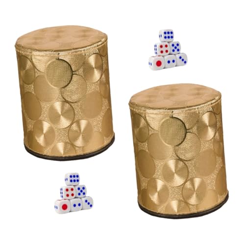BESTonZON 2 Sätze Cheating Würfelbecher Teilig mit Rutschfester Stoßfester PU Lederbox Leise Würfelschale mit Großen Punkten für Würfelspiele Liars Dice und Brettspiel Zubehör BESTonZON 2 Sätze Cheating Würfelbecher Teilig mit Rutschfester Stoßfester PU Lederbox Leise Würfelschale mit Großen Punkten für Würfelspiele Liars Dice und Brettspiel Zubehör von BESTonZON
