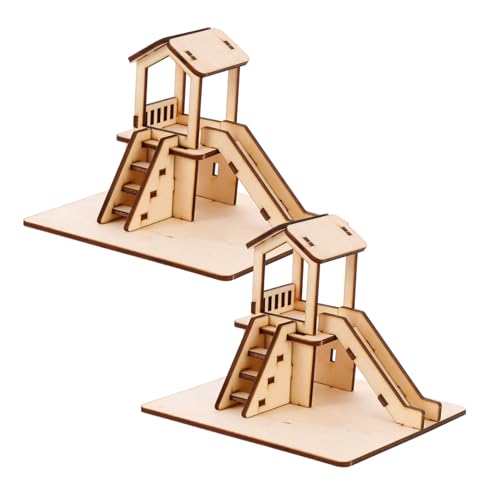 BESTonZON 2 Sätze DIY Holzrutsche Modellbausatz Lernspielzeug Selbstmontage Puzzle Kreatives Bauspielzeug für Jungen Mädchen Vorstellungskraft und Geschicklichkeit von BESTonZON