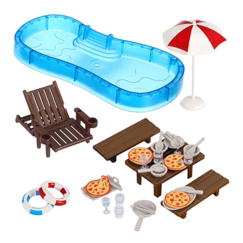 BESTonZON Realistische Puppenhaus-Pool-Szene 2 Sets Miniatur-Pool Schwimm- Und Strandstuhl Perfekt Für Miniatur-puppenhaus-bausatz BESTonZON Realistische Puppenhaus-Pool-Szene 2 Sets Miniatur-Pool Schwimm- Und Strandstuhl Perfekt Für Miniatur-puppenhaus-bausatz von BESTonZON
